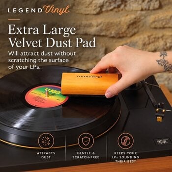 Pensulă pentru înregistrări LP Legend Vinyl LV34 Large Velvet Dust Brush With Storage Bag Perie - 5