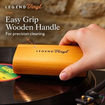 Pensulă pentru înregistrări LP Legend Vinyl LV34 Large Velvet Dust Brush With Storage Bag Perie - 6