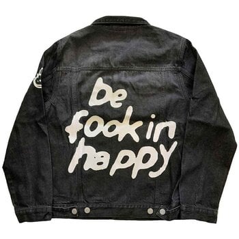 Chaqueta Yungblud Chaqueta Be Fooking Happy (Back & Sleeve Print) Black Denim L - 2
