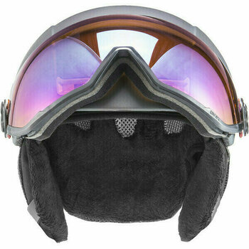 Ski Helmet UVEX Hlmt 400 Visor Style Titanium Mat 58-61 cm Ski Helmet - 3