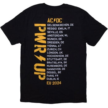 Tricou AC/DC Angus Triangle PWR-UP EU Tour '26 (Back Print & Ex-Tour) Black S Tricou - 2