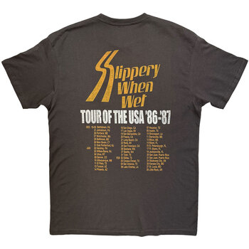 T-särk Bon Jovi Slippery When Wet Tour '86-'87 (Back Print) Charcoal Grey L T-särk - 2