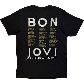 Риза Bon Jovi Tour '87 Road Sign (Back Print) Black S Риза - 2