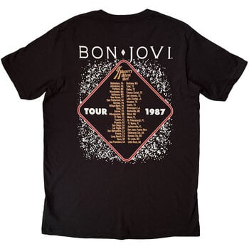 Tricou Bon Jovi Slippery When Wet '87 (Back Print) Black XL Tricou - 2