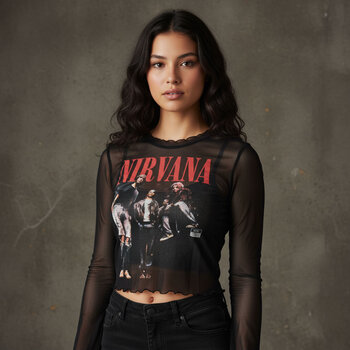 T-skjorte Nirvana In Utero Band Photo Black XS Ladies T-skjorte - 2