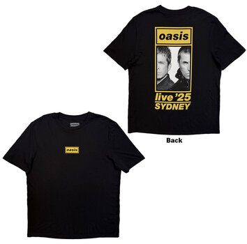 Tričko Oasis Sydney Half Faces Fan Store (Back Print & Ex-Tour) Tričko s krátkým rukávem Black 2XL - 3