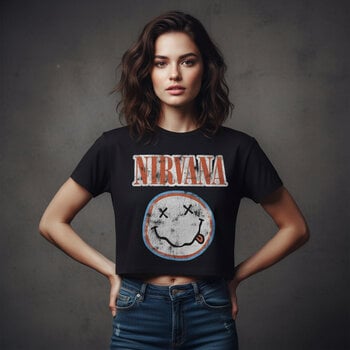 Skjorte Nirvana Distressed Logo Black XL Dame Skjorte - 3