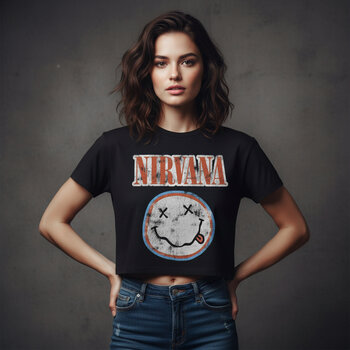 Košulja Nirvana Distressed Logo Black 2XL Ženske Košulja - 3