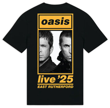 T-särk Oasis East Rutherford Half Faces Fan Store (Back Print & Ex-Tour) Black S T-särk - 2