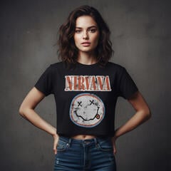 Camiseta de manga corta Nirvana Distressed Logo - 2