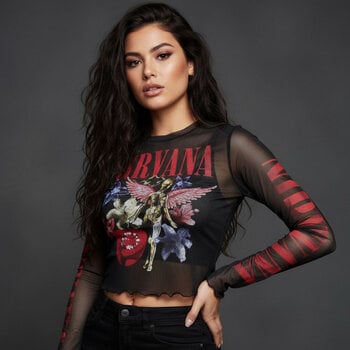 T-Shirt Nirvana In Utero Vintage Collage Black M Damen T-Shirt - 4