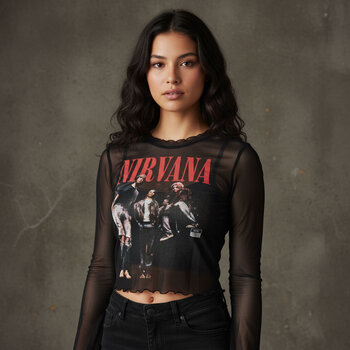 T-skjorte Nirvana In Utero Band Photo Black XS Ladies T-skjorte - 4