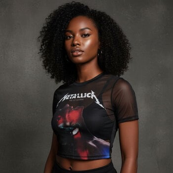 Shirt Metallica Moth Into Flame Black L Dames Shirt - 4