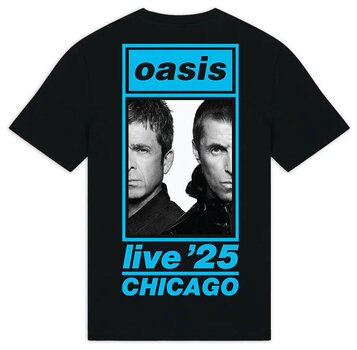 Tricou Oasis Chicago Half Faces Fan Store (Back Print & Ex-Tour) Black XS Tricou - 2