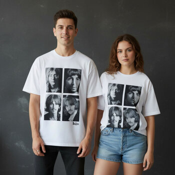 T-krekls The Beatles Four Portrait Wash White L T-krekls - 4
