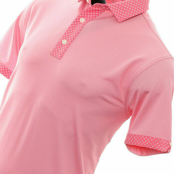 Koszulka Polo Footjoy Birdseye Pique Pink Azalea/White M - 2