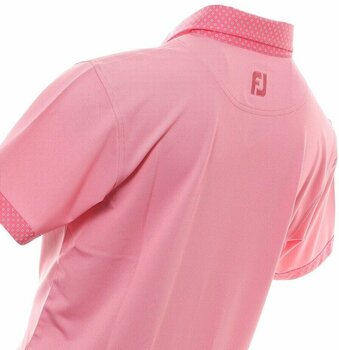 Koszulka Polo Footjoy Birdseye Pique Pink Azalea/White M - 3