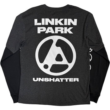 T-krekls Linkin Park Unshatter (Back Print & Sleeve Print) Charcoal Grey & Black 2XL T-krekls - 2