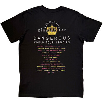 Košulja Michael Jackson Dangerous World Tour (Back Print) Black S Košulja - 2
