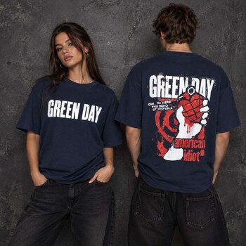 T-särk Green Day American Idiot Grenade (Back Print) Navy Blue M T-särk - 4