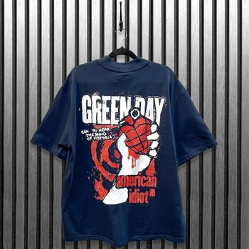 T-krekls Green Day American Idiot Grenade (Back Print) Navy Blue S T-krekls - 3