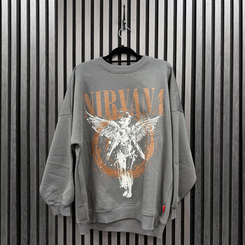 Hoodie Nirvana In Utero Angel Circle Grey S Damă Hoodie - 2