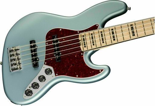 5-saitiger E-Bass, 5-Saiter E-Bass Fender American Elite Jazz Bass V Maple Satin Ice Blue Metallic - 4