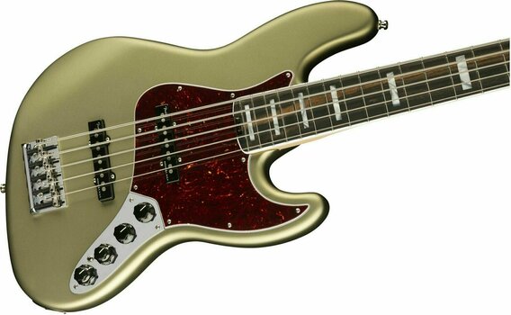 4-strängad basgitarr Fender American Elite Jazz Bass V Ebony Satin Jade Pearl Metallic - 4