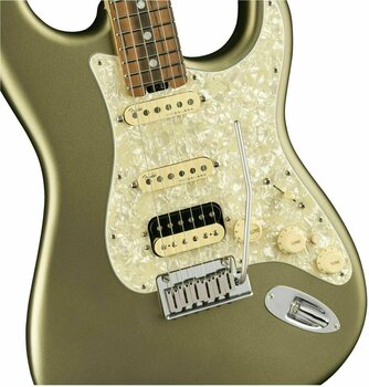 Chitarra Elettrica Fender American Elite Stratocaster HSS ShawBucker Ebony Satin Jade Pearl Metallic - 3