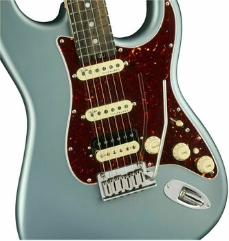 Electric guitar Fender American Elite Stratocaster HSS ShawBucker Ebony Satin Ice Blue Metallic - 3