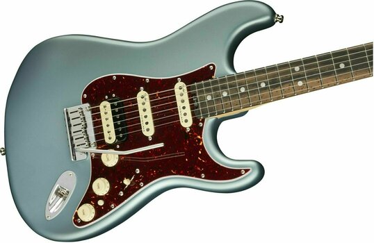 Electric guitar Fender American Elite Stratocaster HSS ShawBucker Ebony Satin Ice Blue Metallic - 4