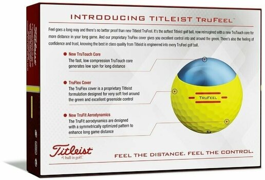 Нова топка за голф Titleist TruFeel 2019 Yellow - 2