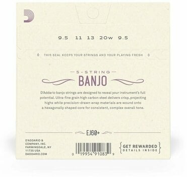 Snaren voor banjo D'Addario EJ60+ - 2