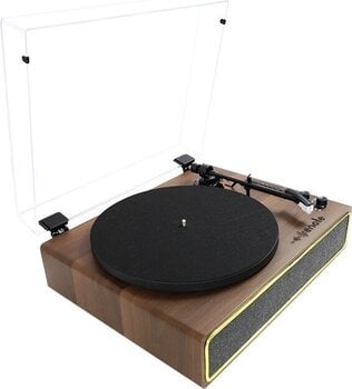Turntable Renote Retro Record Player with Dust Cover Brown Turntable - 2