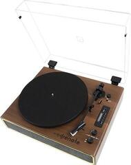 Turntable Renote Retro Record Player with Dust Cover Brown Turntable - 2