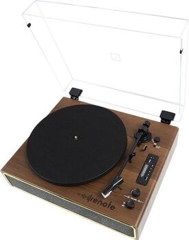 Turntable Renote Retro Record Player with Dust Cover Brown Turntable - 3