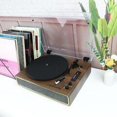 Turntable Renote Retro Record Player with Dust Cover Brown Turntable - 5