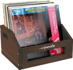 Vinyl Record Box Renote Retro Style Mesh Self-assembly Vinyl Records Trapezoidal Crate Vinyl Record Box Brown - 2