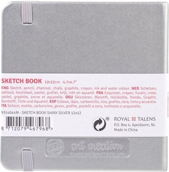 Carnete de Schițe Talens Art Creation 9314044M Caiet de schițe 80 160 12 x 12 cm 140 g Shiny Silver - 2
