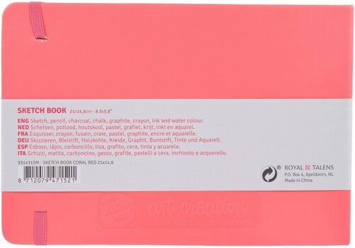 Skicář Talens Art Creation 9314315M Skicář 80 160 14,8 x 21 cm 140 g Coral Red - 2