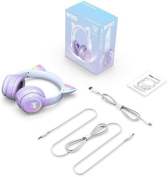 Навушники для ПК Onikuma B90 RGB Cat Ear Bluetooth Wireless Gaming Фіолетовий Навушники для ПК - 5