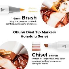 Filctollak Ohuhu Honolulu Alkoholos filctoll készlet Skin Tones 6 db - 2