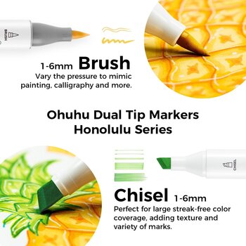 Felt-Tip Pen Ohuhu Honolulu Set of Alcohol Markers Basic 6 pcs - 3