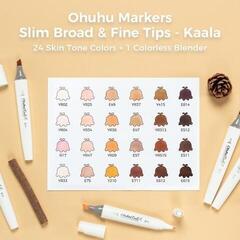 Filctollak Ohuhu Kaala Alkoholos filctoll készlet Skin Tones 24 db - 1