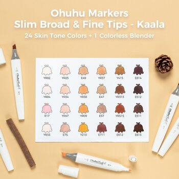 Viltstift Ohuhu Kaala Set alcoholmarkers Skin Tones 24 st. - 2