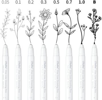 Stylo technique Ohuhu Fineliner Ensemble de doublures Noir 8 pièces - 3