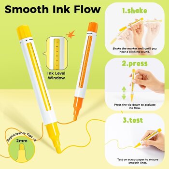 Felt-Tip Pen Ohuhu Hanauma Set of Acryl Markers 2 mm Mix 36 pcs - 5