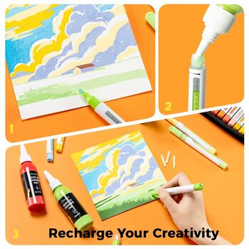 Felt-Tip Pen Ohuhu Hanauma Set of Acryl Markers 2 mm Mix 36 pcs - 7