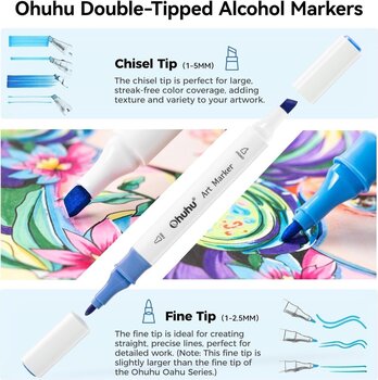 Rotulador Ohuhu -  Juego de rotuladores de alcohol Mezcla 48 pcs - 3