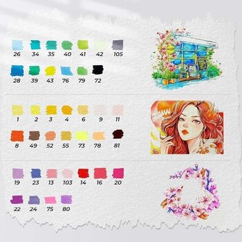 Flomaster Ohuhu Journal Сет маркера на бази воде Mix 40 pcs - 3